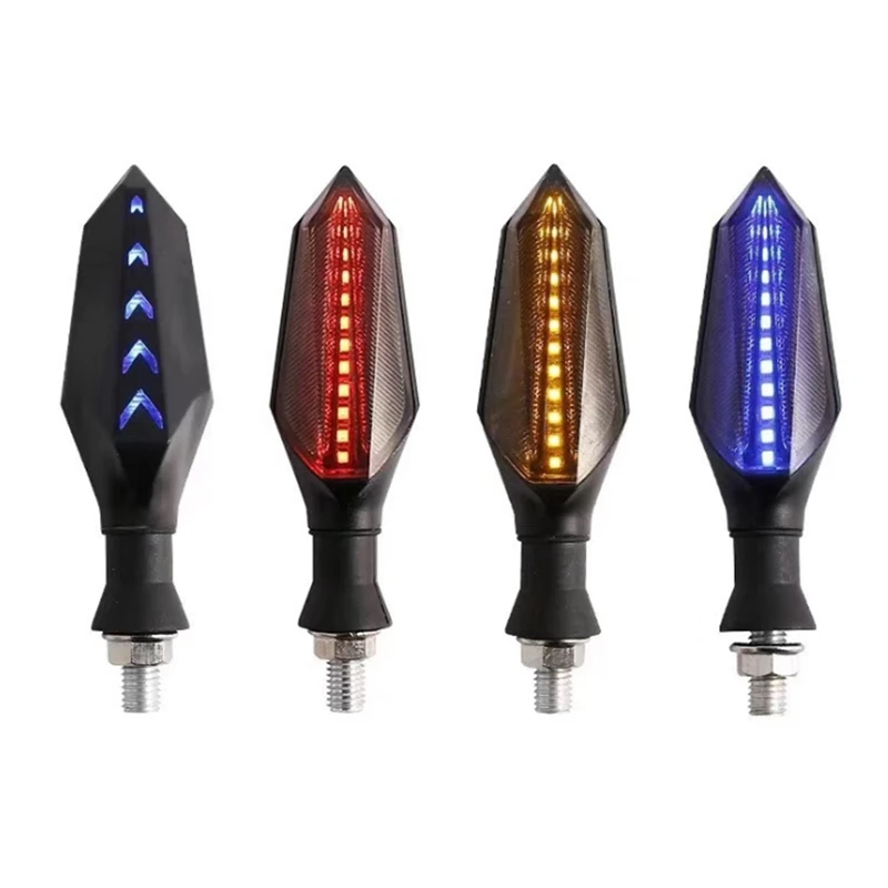 

New 2Pcs Motorcycle LED Turn Signal Light Dual Sided Water Flowing Flashing Tail Indicator Running Lamp For Yamaha BMW