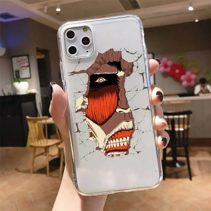 

Hot anime Attack on Titan Phone Case Transparent soft For iphone 5 5s 5c se 6 6s 7 8 11 12 plus mini x xs xr pro max