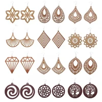 fashion jewelry 2020 womens earrings fashion pendants geometric wood bohemian earrings jewelry wood pendants wholesale pendants