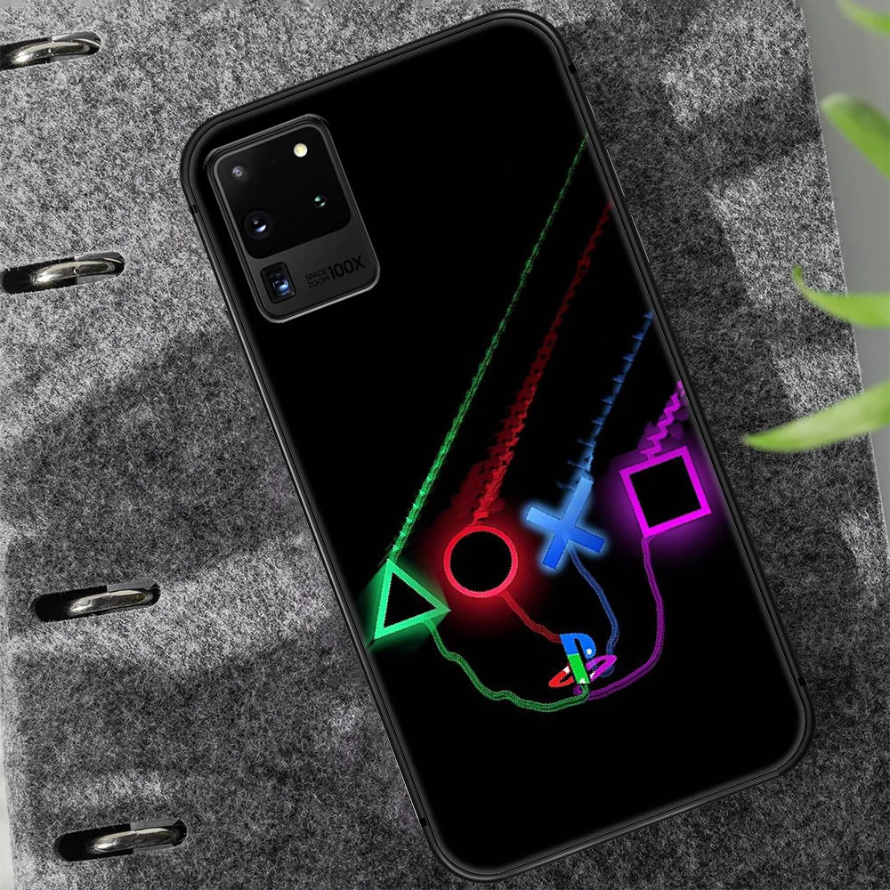

PlayStation ps Phone Case Cover Hull For Samsung Galaxy S 7 8 9 10 e 20 FE edge uitra plus Note 9 10 20 black Bumper Silicone