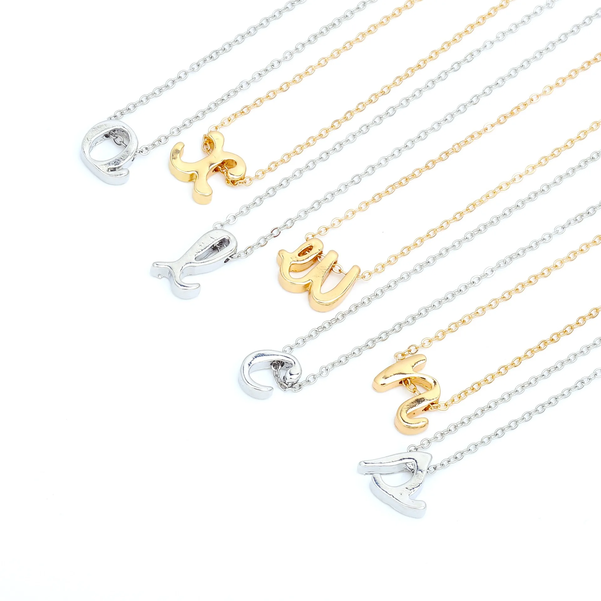 10 мм маленькое ожерелье с буквенным принтом пара кулонов A Z оригинальная цепочка