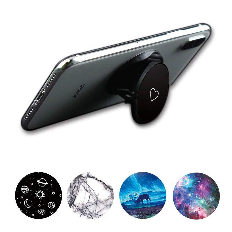 

Luxury Love Heart Stars Foldable Cell Phone Holder Stand For Telephone and Tablets Universal Finger Ring Mobile Phone Iphone