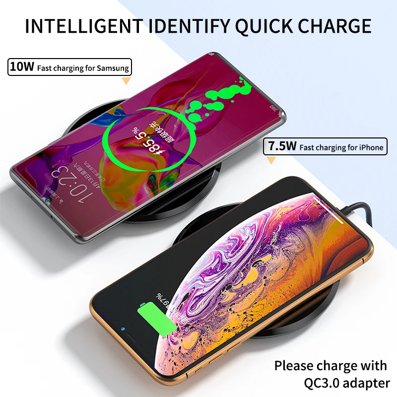 IHaitun роскошное Qi Беспроводное зарядное устройство для быстрой зарядки iPhone 11 Pro