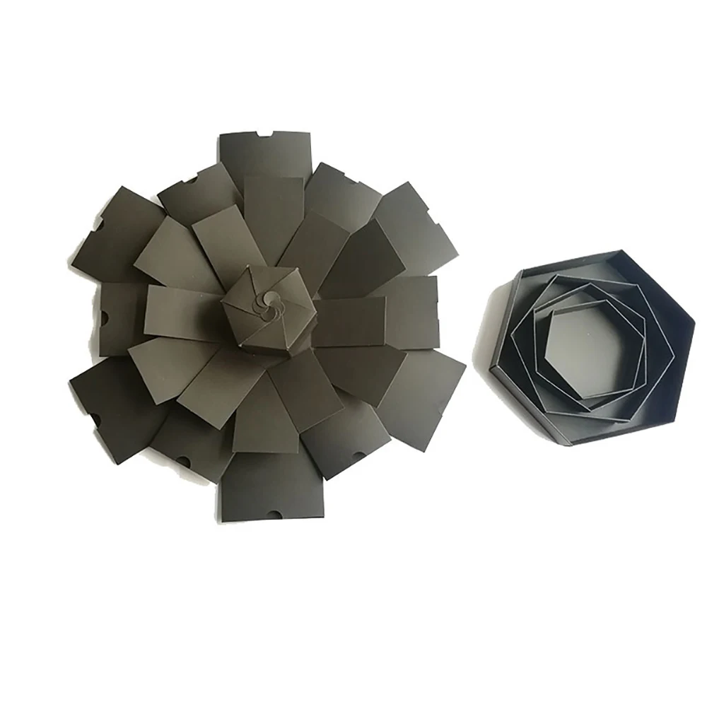 Hexagon 5 Layer 12 Sided Explosion Gift Box DIY Photo Album Surprise Exploding box Birthday for Girlfriend Boyfriend | Дом и сад