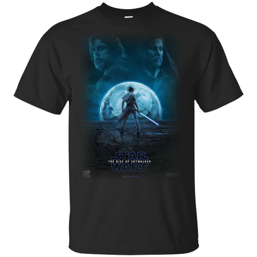Rise Of Skywalker Star Wars 9 Rey-Anakin-Obi-Wan футболка Черная мужская и женская уличная одежда