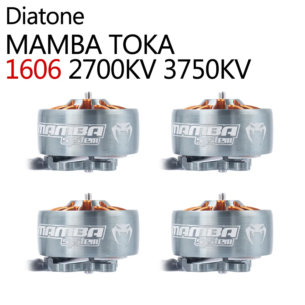 Двигатель бесщеточный Diatone MAMBA TOKA 1606 2700KV 3750KV 17g 3-6S 1 5 мм диаметр вала 3 дюйма ~ 4 опора