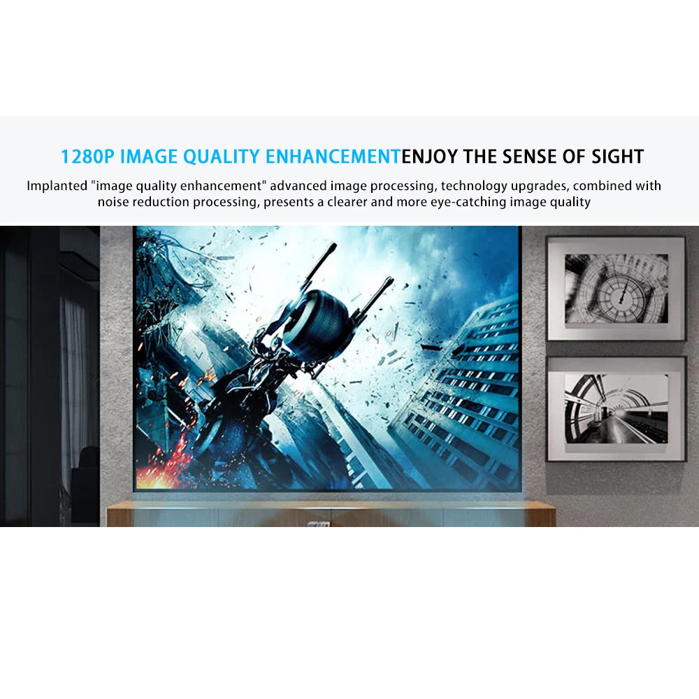 Проектор VCHIP W18 мини-проектор 4K для домашнего кинотеатра HD 1080P Wi-Fi ТВ портативный