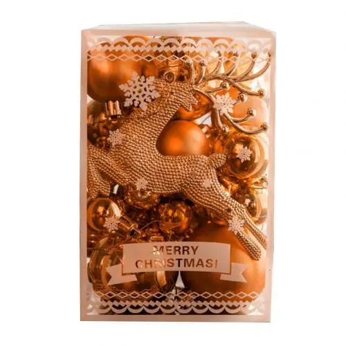 Rose Gold 30 шт., Рождественский шар, гетероморфный кулон, набор, рождественские, вечерние, праздничные, подвесные украшения, золотые, розовые, красные, Рождественские шары, Декор, Рождество - Цвет: Rose Gold