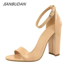 JIANBUDAN  brand design High heel sandals for women Summer fashion banquet pumps Flock Leather Peep Toe sandals Wedding shoes