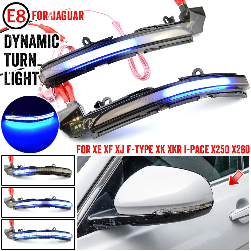 

For jaguar XE XF XFL XEL F-pace I-pace E-pace Led rear view mirror cover lamp side turn signal daytime running lights