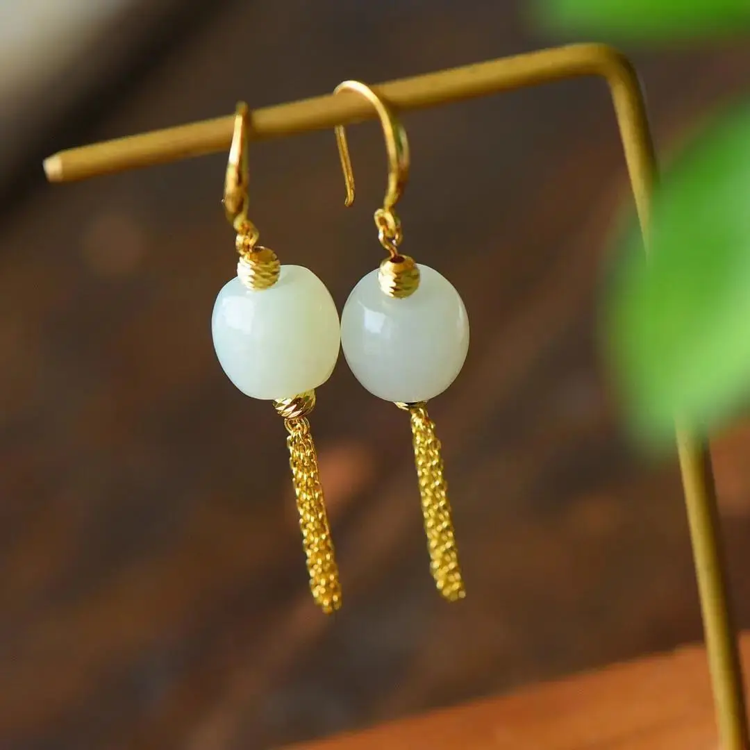 Антикварные серьги в китайском стиле из стерлингового серебра пробы длинные с