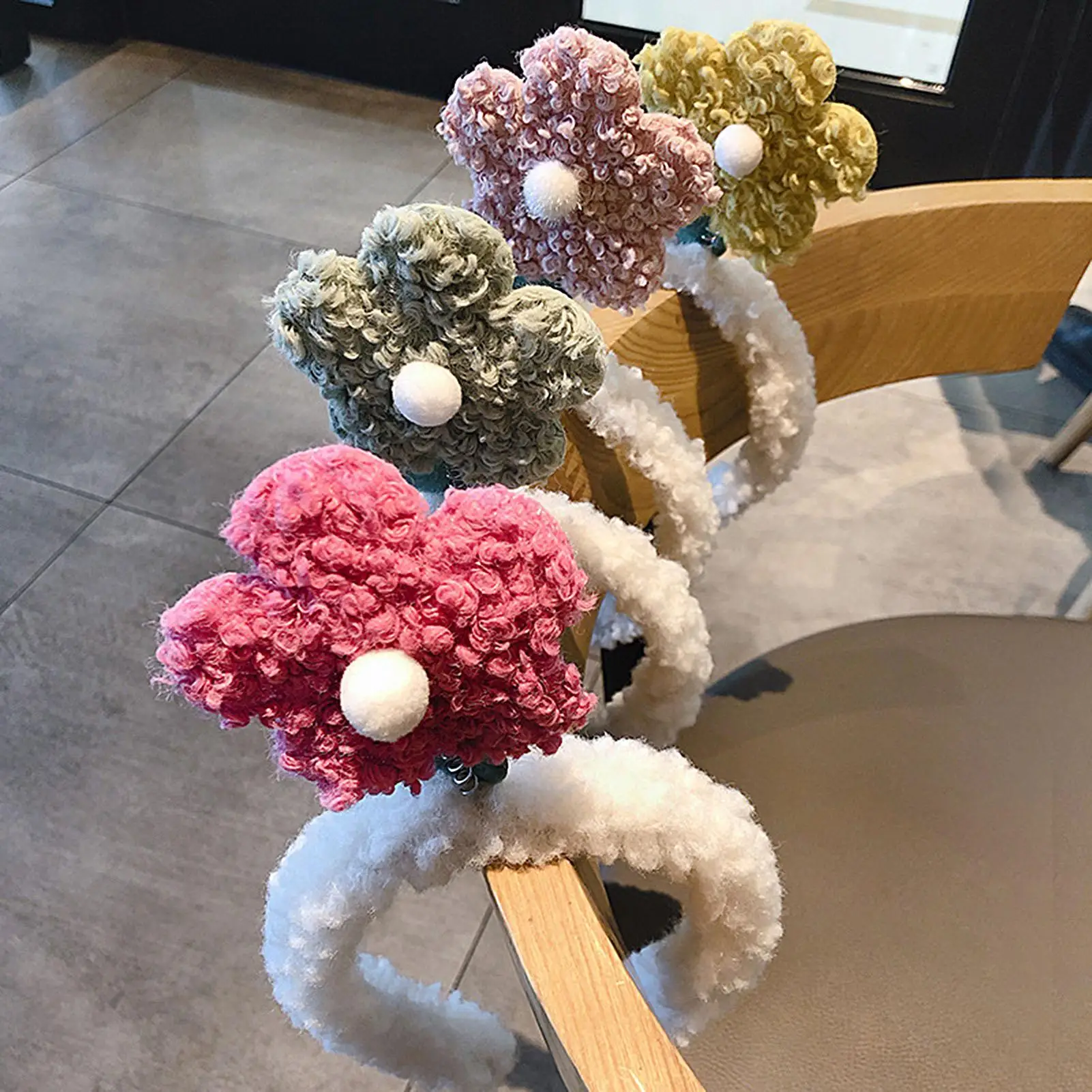 

Women Girl Cute Soft Cartoon Flower Headband Winter Autumn Headwear Hair Hoop