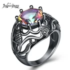 Женское кольцо на палец с камнем, кольцо с черным камнем