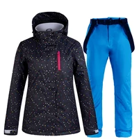 womens ski suit thermal ski jacket pants set windproof waterproof snowboarding jacket winter female skiing suits snow coat