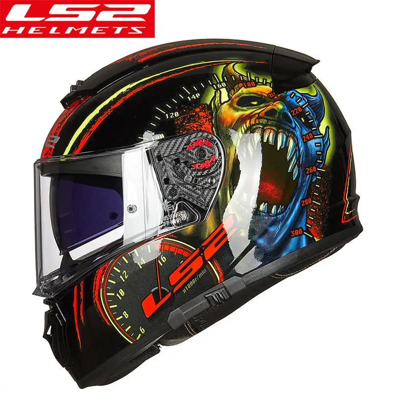 Мотоциклетный шлем LS2 FF390 закрытый с двойными линзами для мужчин и женщин ls2 kask DOT