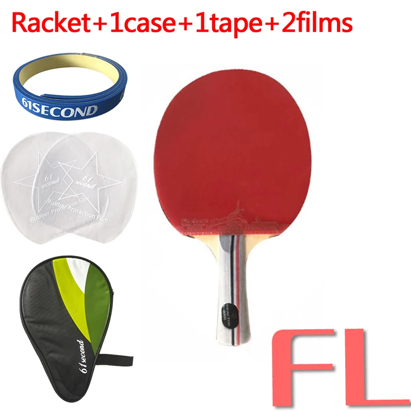 FL racket 1case Ракетка для настольного тенниса, реактор DJ200, лезвие для настольного тенниса с 2 резиновыми наконечниками для настольного тенниса - Цвет: FL racket 1case