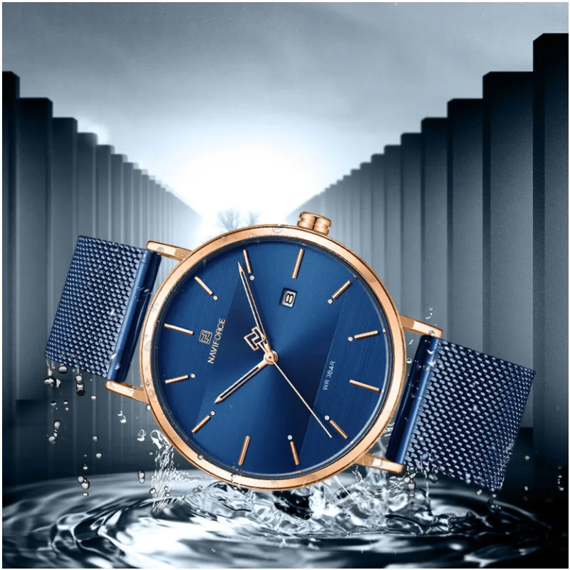 NAVIFORCE Couple Watches Casual Fashion Waterproof Men's Watch Stainless Steel Strap Male And Famale Quartz Wristwatches Gifts
