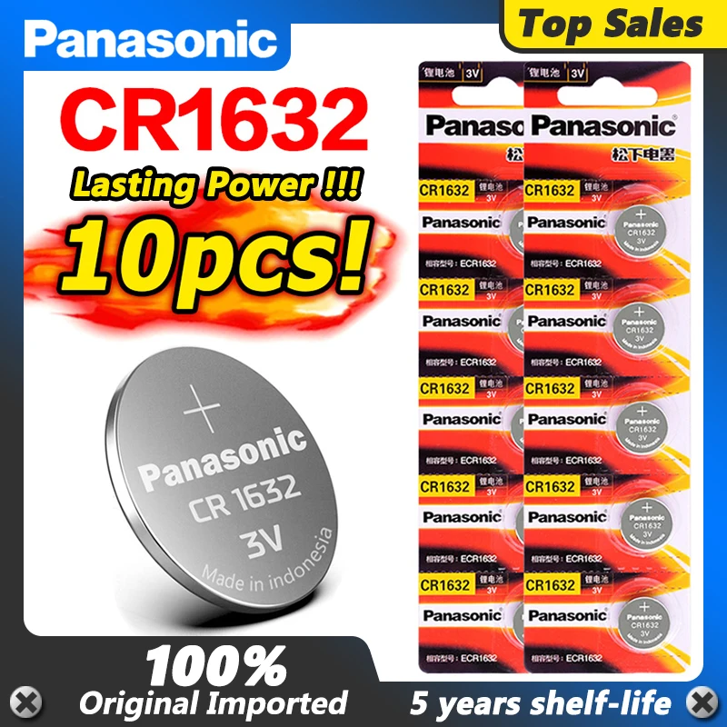 10 шт. Panasonic литиевая батарея Кнопка Монета CR1632 DL1632 для часов пульт дистанционного