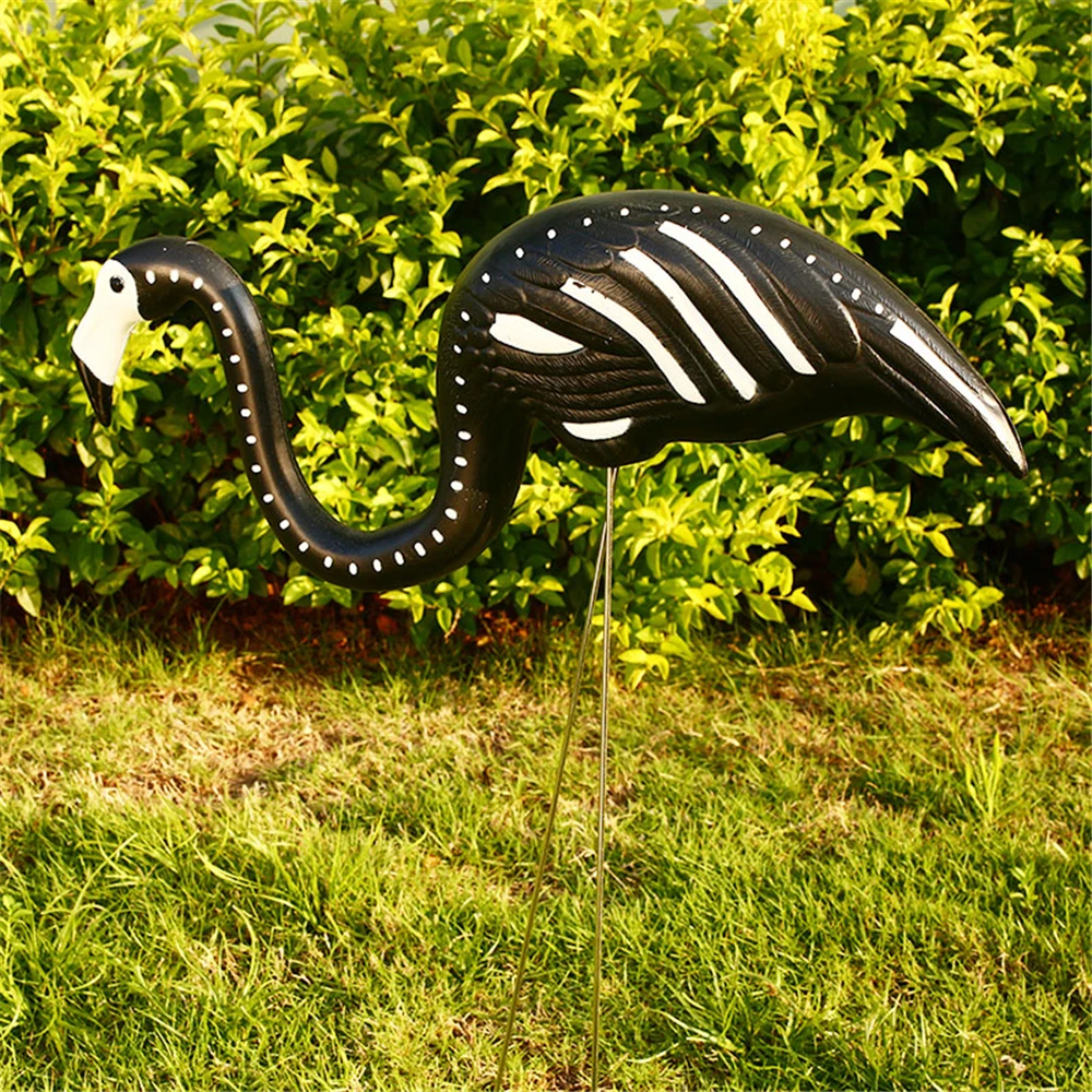 Черные скелеты Двор Фламинго Хэллоуин пластиковые фламинго газон декор