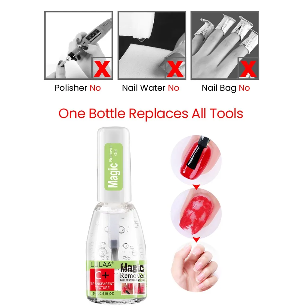 15 мл Гель лак для ногтей Burst Magic Remover удаления гель лака раствор УФ и светодиодной