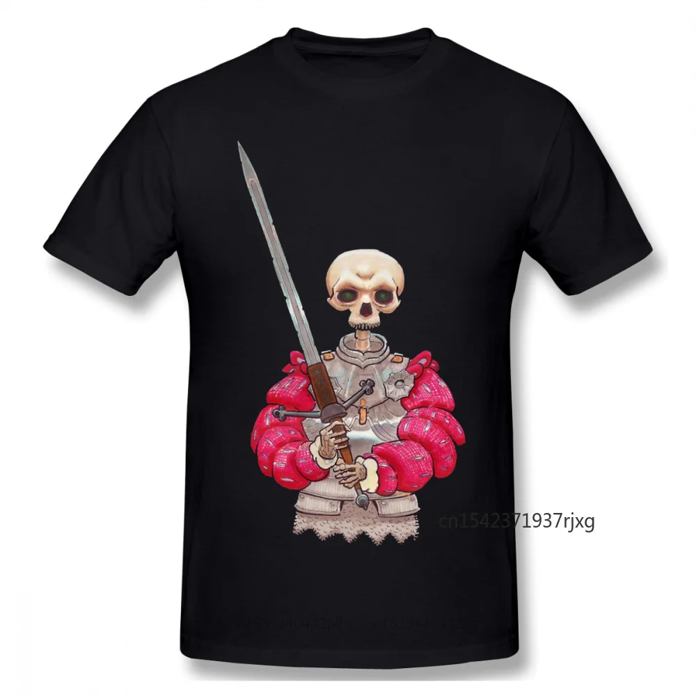 

Vintage Skeleton Knight Black TShirt Claymore Stephanie Young Todd Haberkorn Homme T-Shirt Tees Pure Oversized Short Sleeve