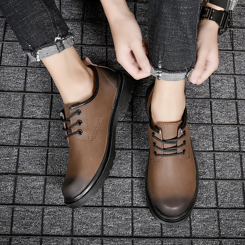 Ocio Casual Shoes Men Fashion Black Sneaker Shoe Man Mens Sneakers Leather Men's Wear Hot Sale Leisure