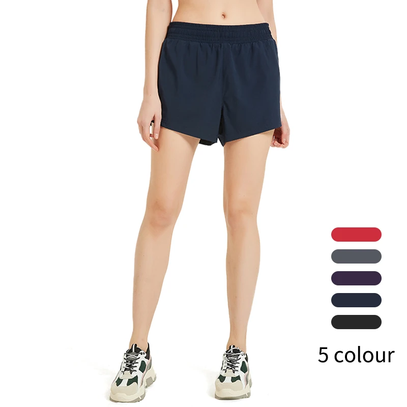 

Womens Workout Shorts with Pocket Quick-Dry Athletic Shorts Sports Elastic Waist Running Shorts with Liner gym pants