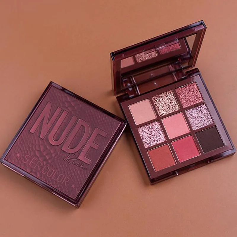 Тени для век 9 цветов телесного цвета теплые тени с перламутровым покрытием