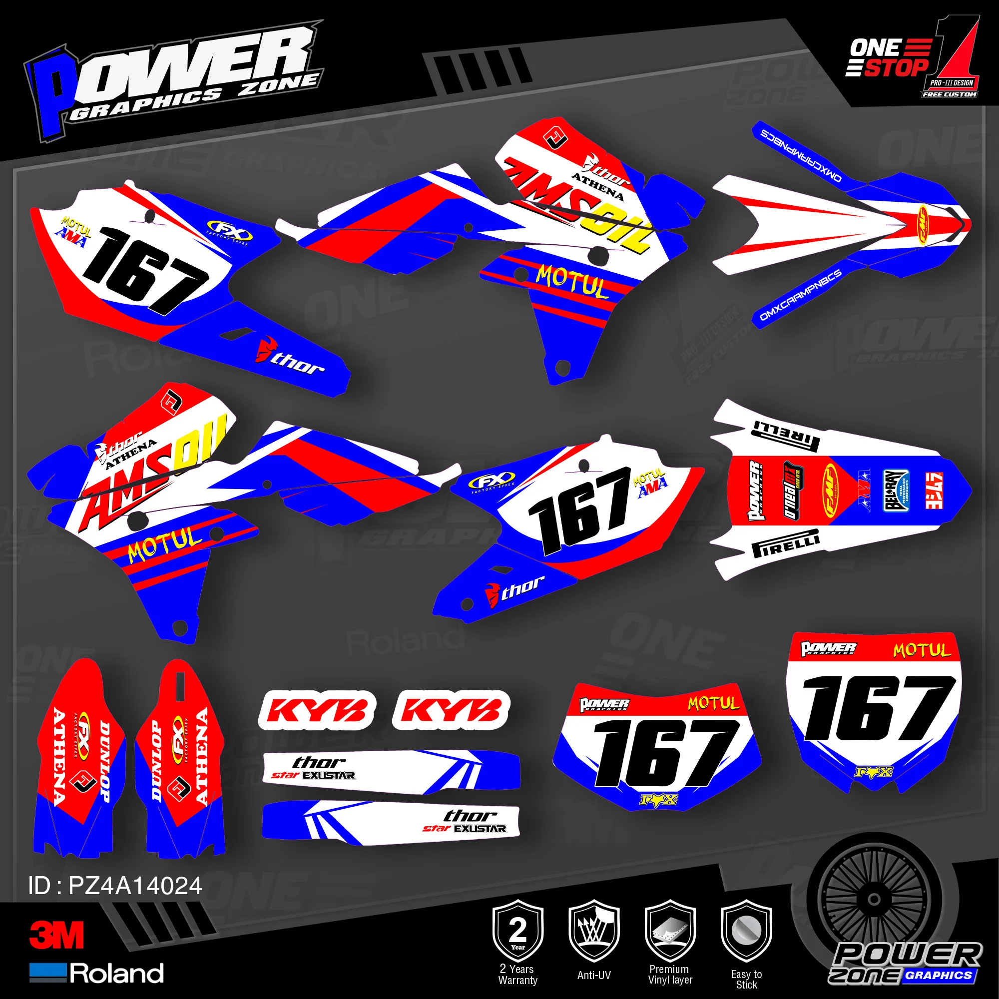 PowerZone пользовательские команды графики фоны наклейки 3 М Набор для YAMAHA 14-18 YZ250F 15-18