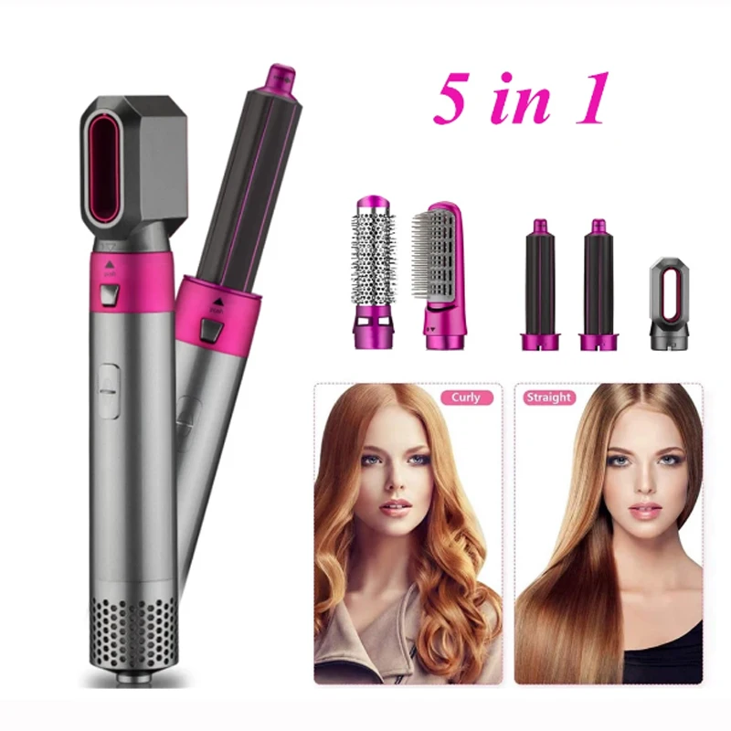 

Airwrap Styler 5 In1 Electric Blow Dryer Comb Hair Curling Wand Detachable Brush Hair Kit Negative Ion Hair Curler Straightener