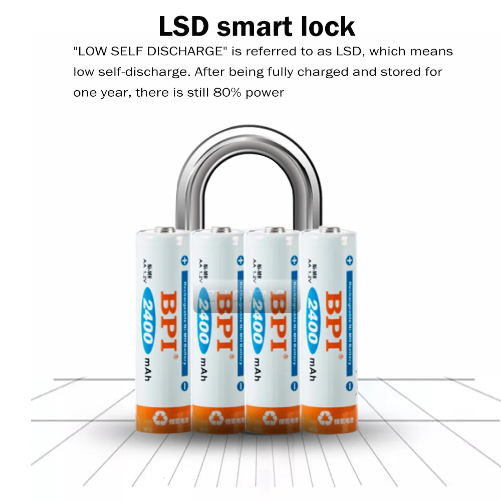 Никель металлогидридный перезаряжаемый аккумулятор BPI 1 2 в 2400 мАч 1000 циклов