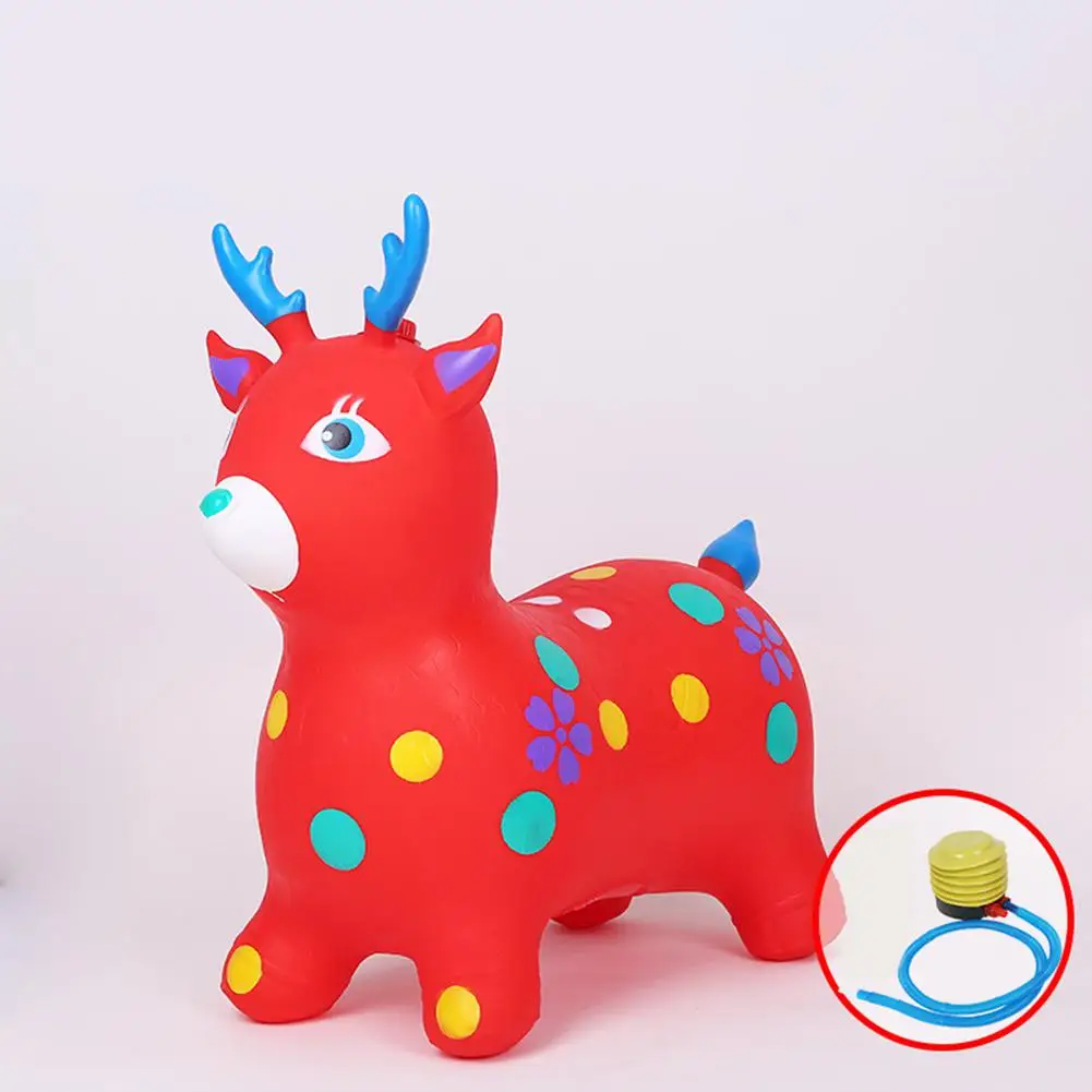 music cartoon deer Детская надувная игрушка для верховой езды, уличная детская утолщенная езда, гарцующая лошадь, игровой домик, игрушки, рождественский подарок - Цвет: music cartoon deer