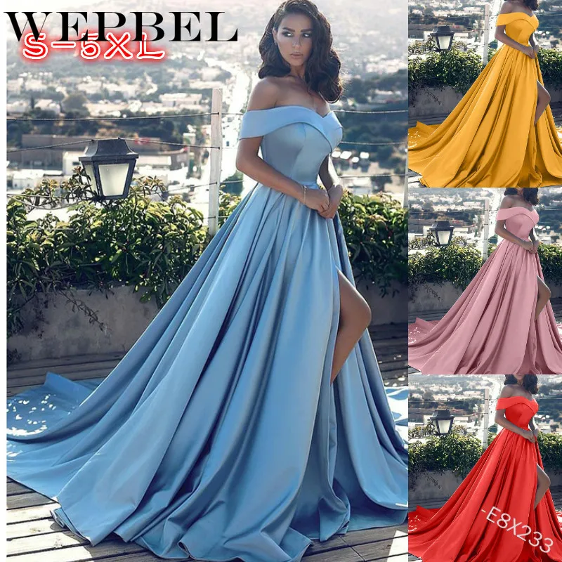 WEPBEL Женские Элегантные Вечерние вечернее Макси платье повседневное женское с