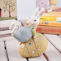 artificial straw bunny standing rabbit home garden decoration easter theme party supplies