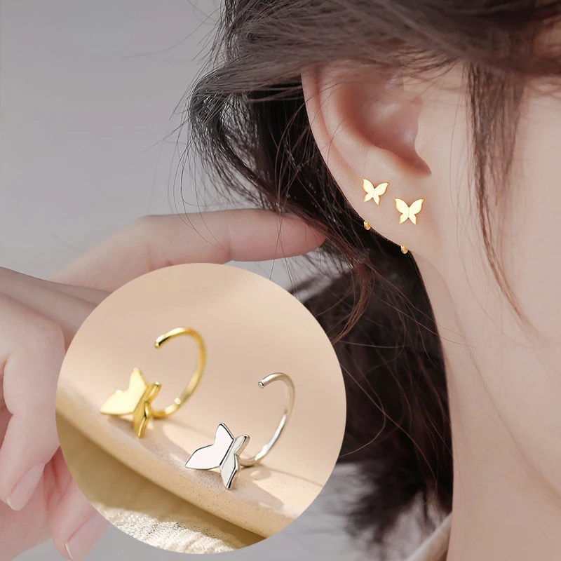

Temperament Butterfly Stud Earrings For Women Teens Girls Trendy Elegant Exquisite Style Animal Hoop Earring Fashion Jewelry