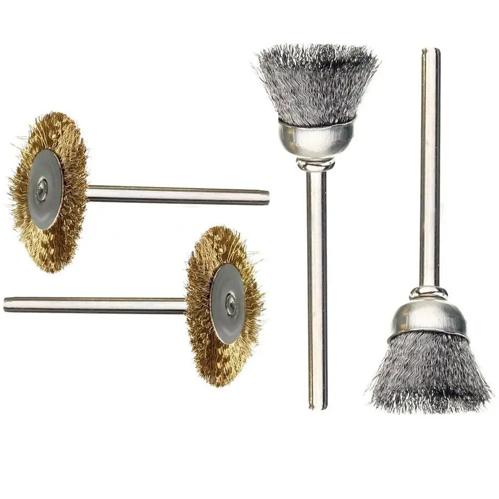 36 шт./компл. латунные щетки стальные проволочные колеса дрель роторные