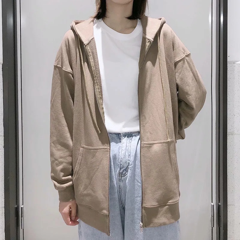 

Fleece Plus Size Sweatshirt Women Autumn Winter Hoodies Zipper Hooded Pullover Side Zipper Jacket Coats Thick Warm Sweatshirts