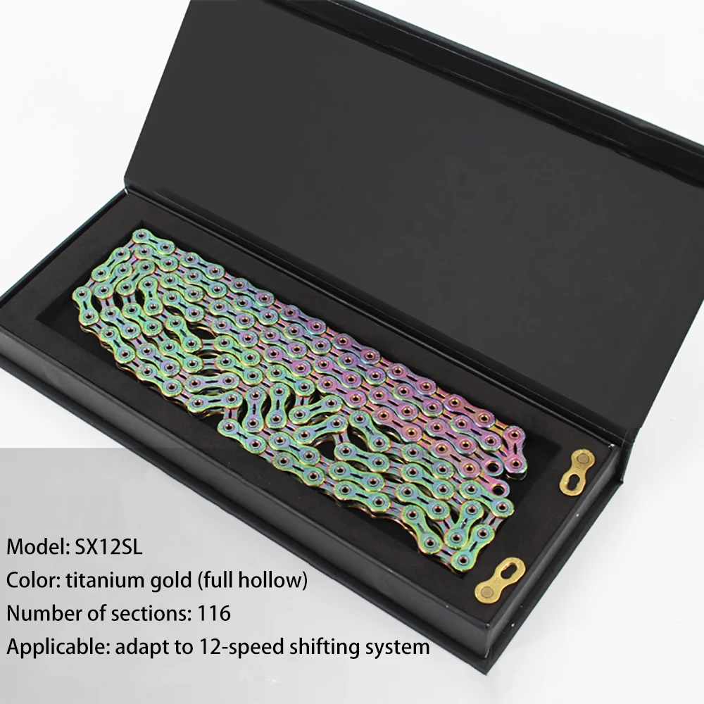 

Mountain Bike Chain Colorful Hollowed MTB Road Type Bicicle Chain 116 Links Race Bicycle Chain Stainless 6 7 8 9 10 11 12 Speed