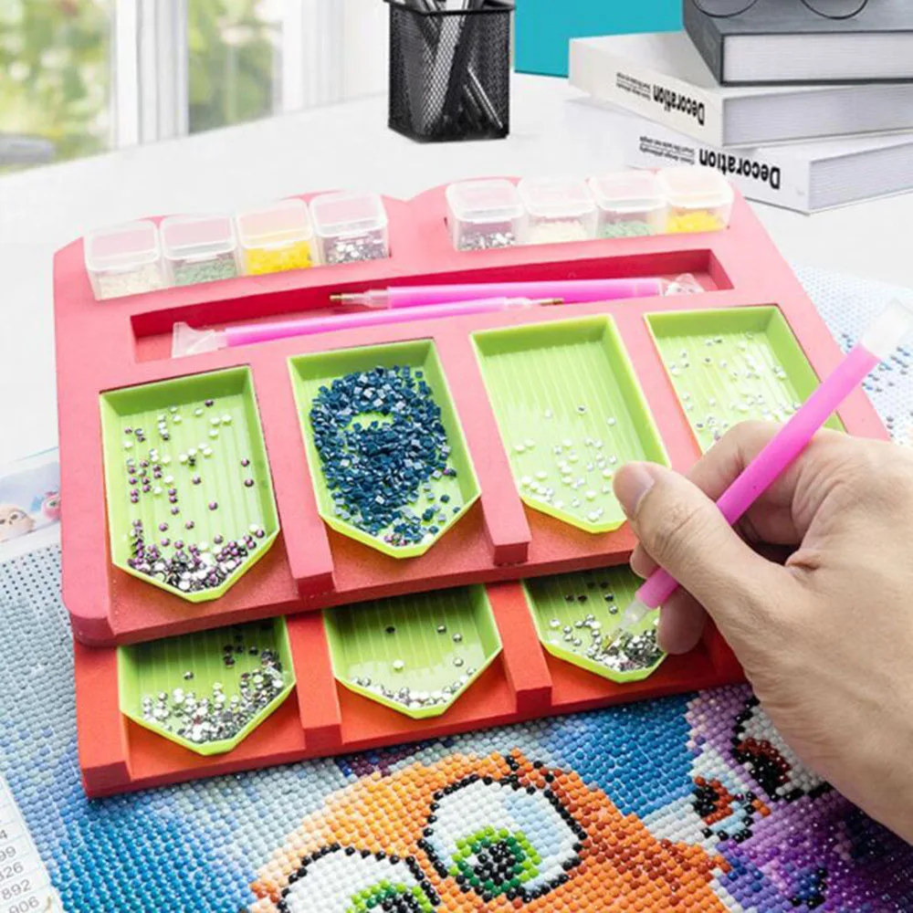 

Diamond Painting Foam Pink Tool Container Diamond Embroidery Tray Organizer Holder Accessory Mosaic Practical Christmas Gift