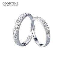 fashion stone grain frosted open ring pure 100 925 sterling silver anniversary lover gift anniversary jewelry for women men