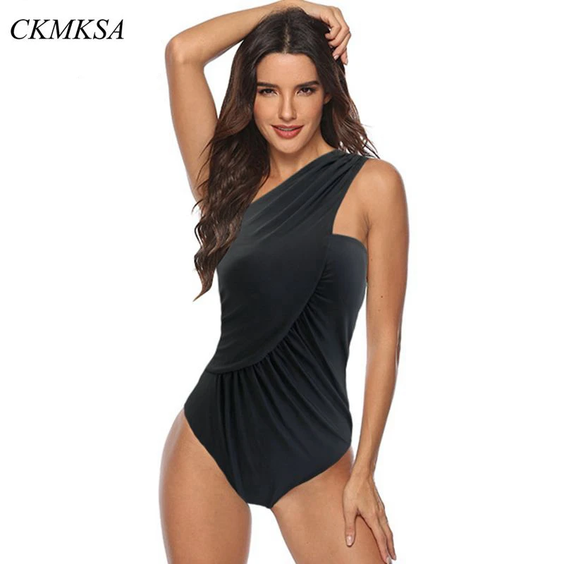 2019 сексуальный цельный купальник женский на одно плечо с рюшами животик монокини