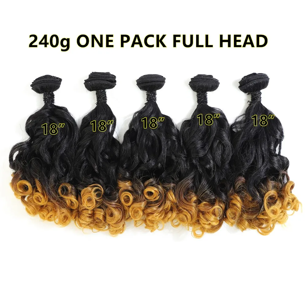 Афро Надувные вьющиеся волосы пряди 18 дюймов 5 Пряди все в одной упаковке 240 г