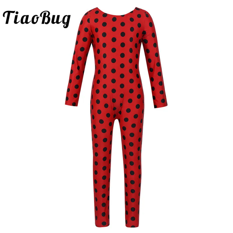 Детский комбинезон в горошек TiaoBug с длинными рукавами для девочек боди аниме