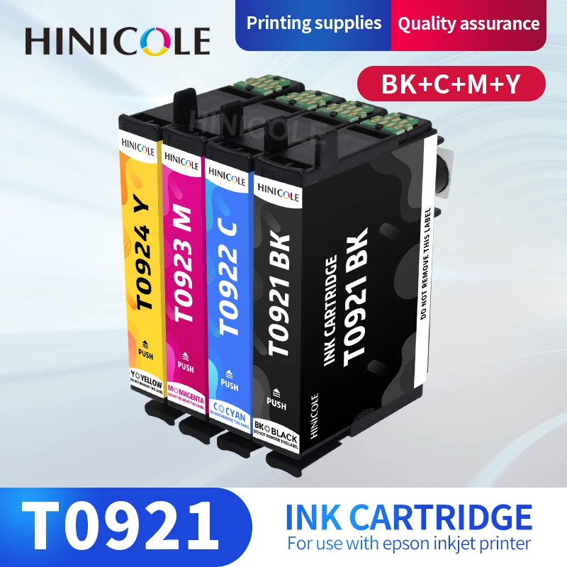

HINICOLE Compatible Ink Cartridge For Epson T0921 92N For Epson Stylus CX4300 TX106 TX109 TX119 TX117 T26 T27 C91 Printers
