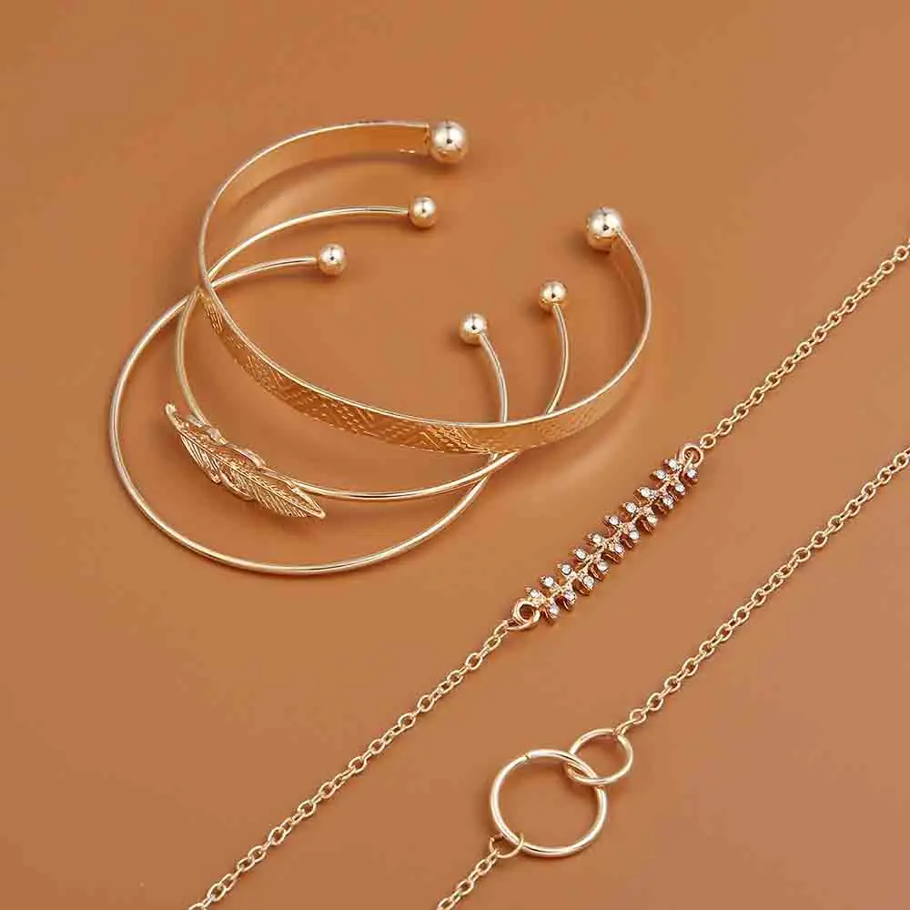

The New Tide Restoring Ancient Ways Set Pattern Geometry Circle Leaves Bracelet Five Bracelets Jewelry Fashion Charm Bracelet