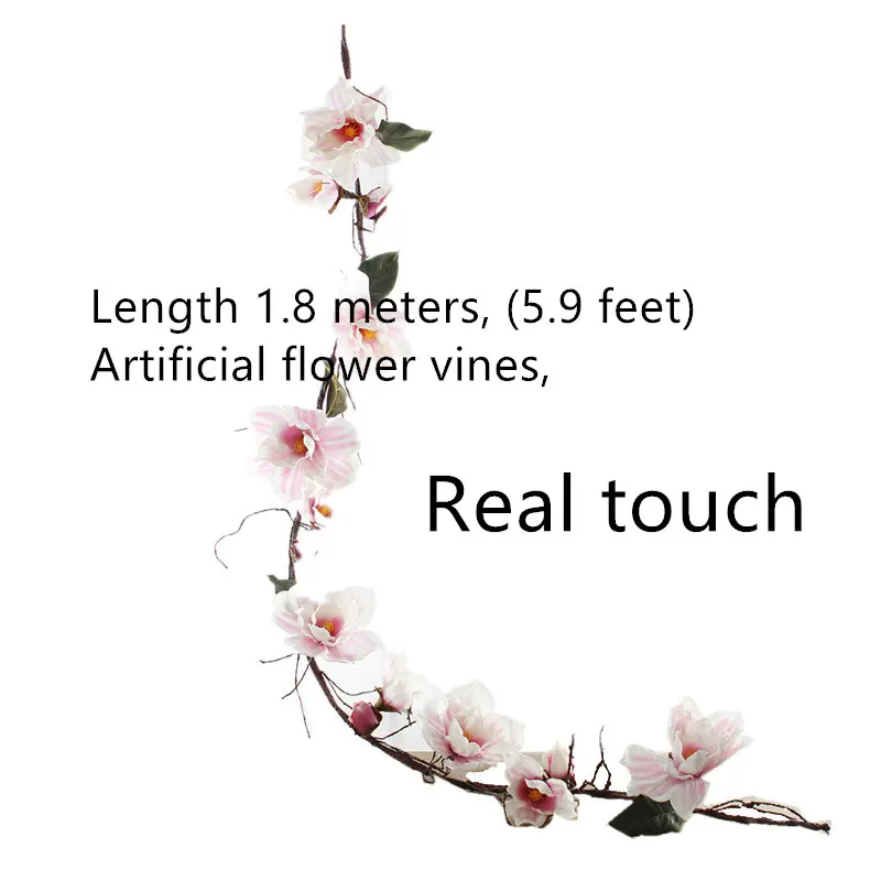 5,9 fuß Künstliche Blume Rattan Blume String Magnolia Blume Dekoration Schlafzimmer Reben – Detail 2