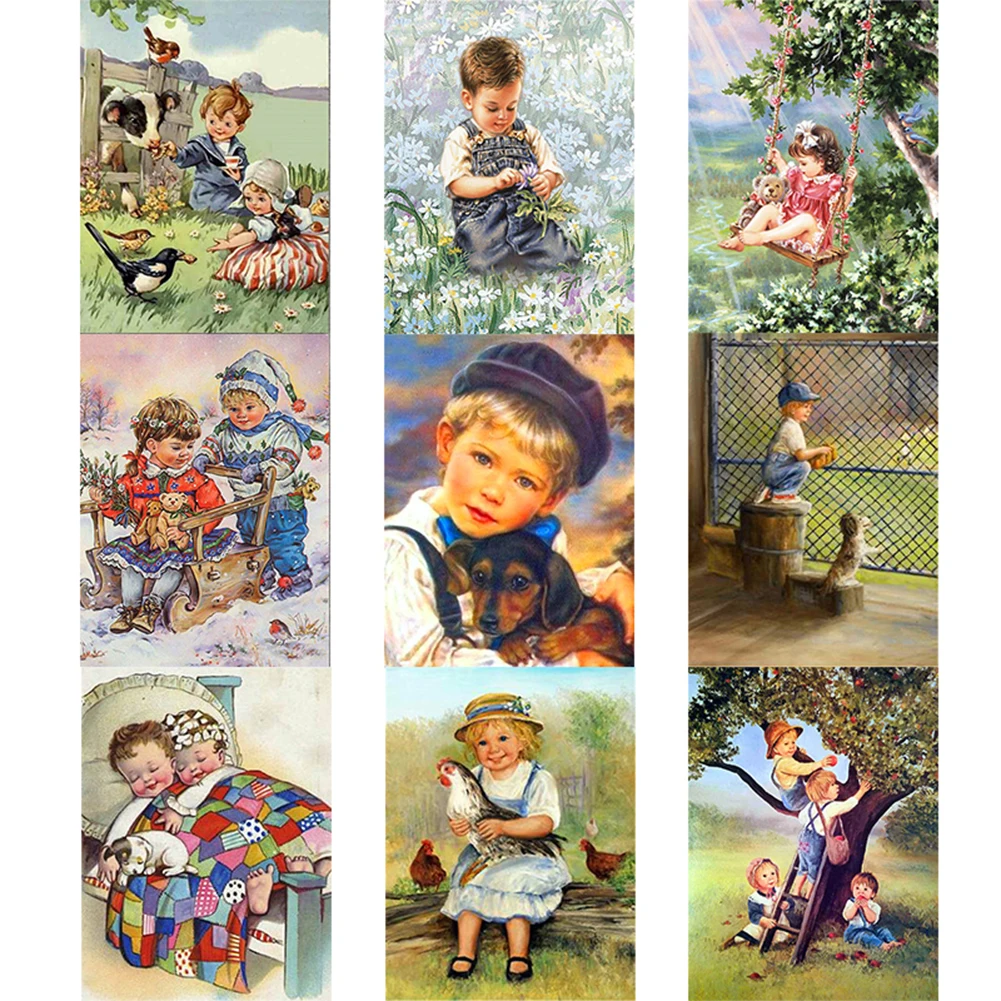 

Diamond Painting 5D Diamonds DIY Kids Cross Stitch Full Square Round Drill Embroidery Colorful Handmade Home Room Wall Decor
