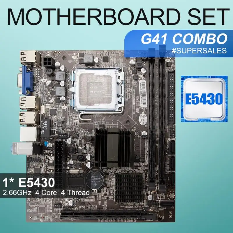 Материнская плата LGA 775 771 G41 комплект материнской платы с E5430 2 66 ГГц 12m 1333 МГц для