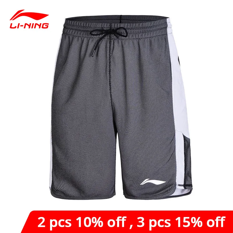 Мужские шорты для баскетбола Li Ning дышащие зауженные из 100% полиэстера с