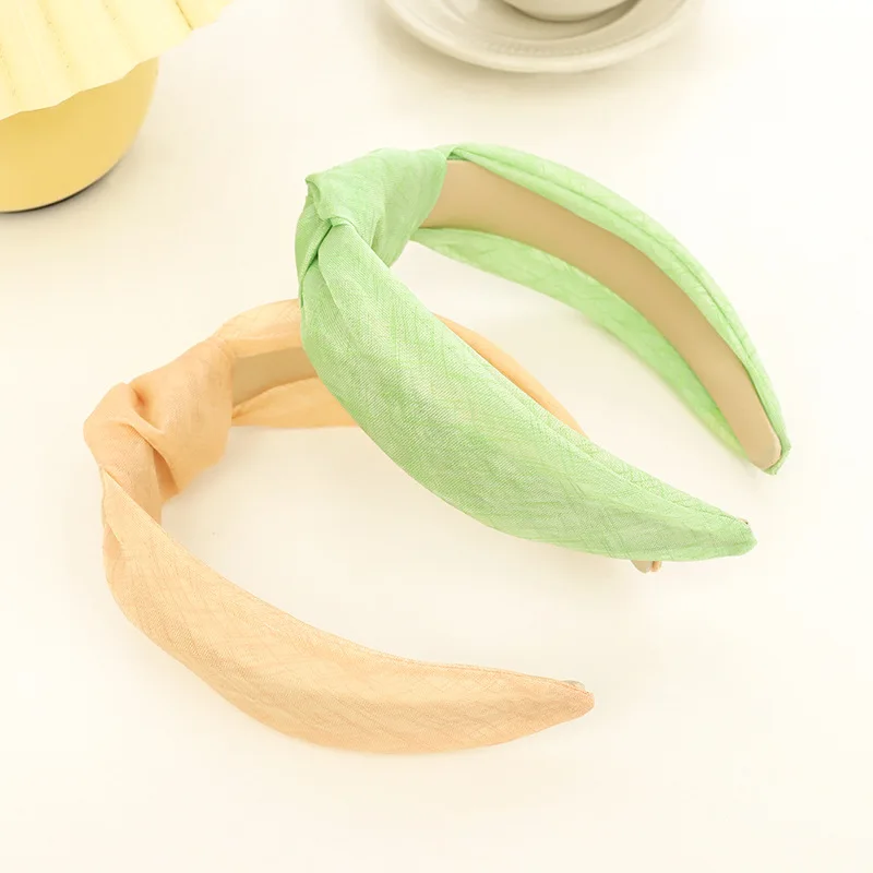 

Mesh wide side Knotted Headband Solid Color Wash Headband Simple White Temperament Headband Korean Small Frash Hair Accessories